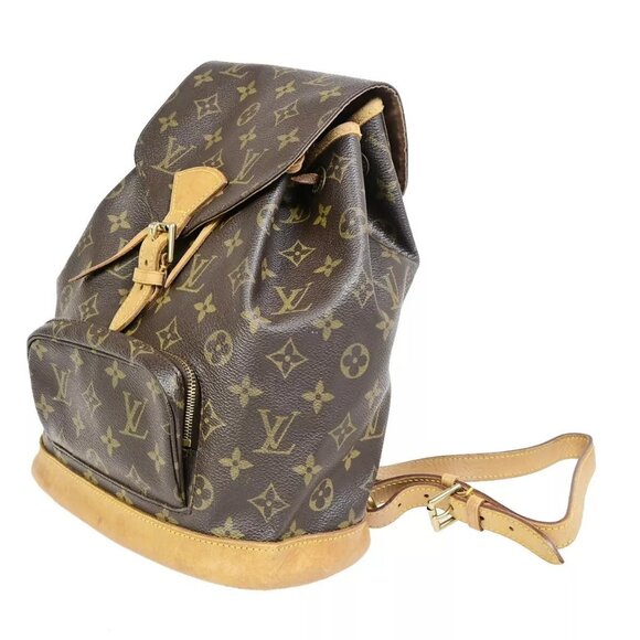 LOUIS VUITTON Montsouris MM Backpack Bag Monogram Leather Brown main image 10